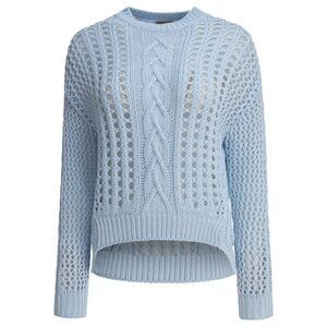 RAKKI Lightweight Cable Knit Openwork Sweater Women LIGHT BLUE Sweaters &